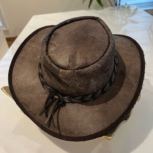 Barmaha genuine leather Australian brown hat